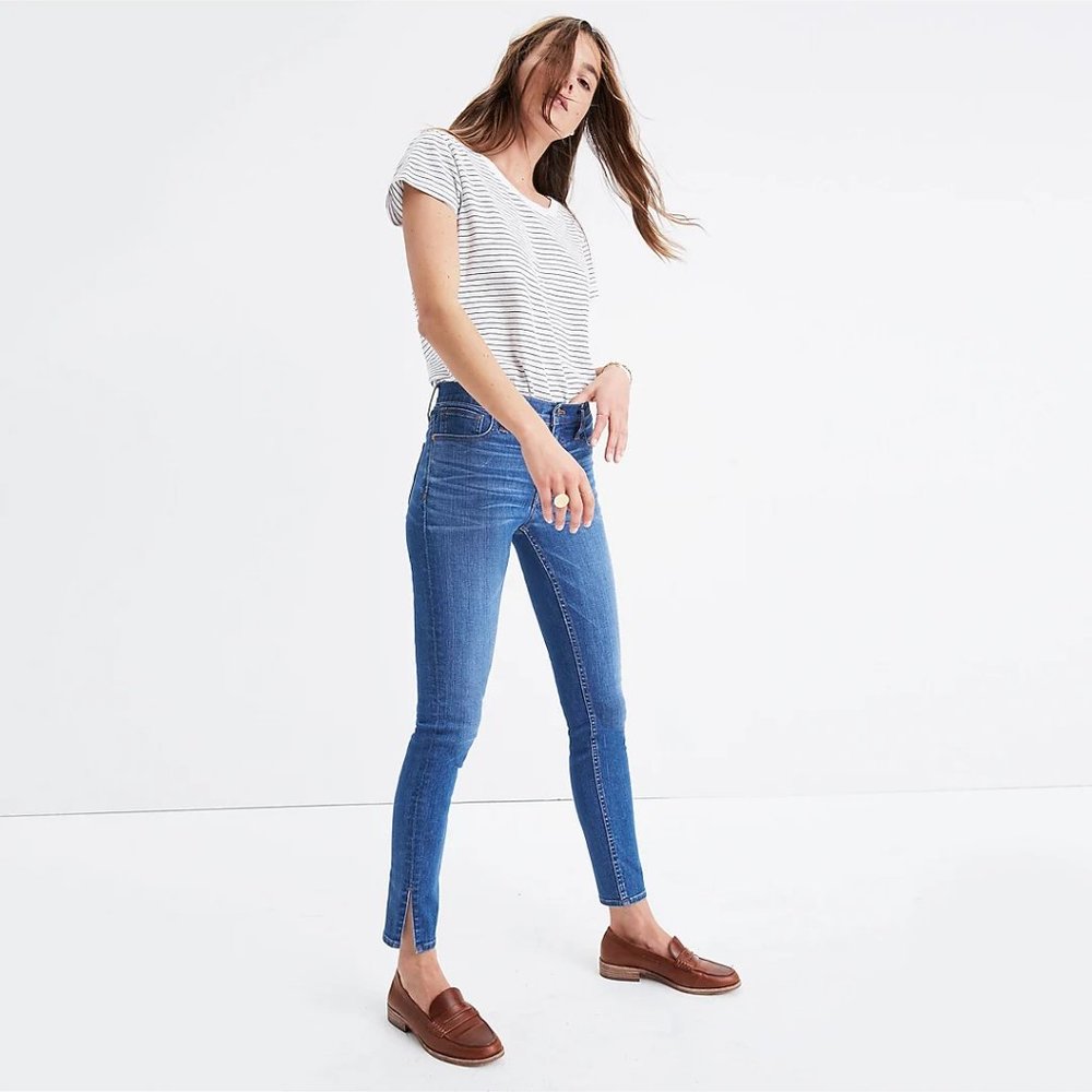 Madewell High-Rise Skinny Jeans in Bonita Wash: Side-Slit Edition